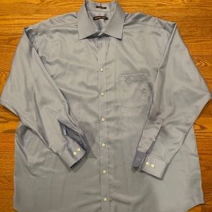 Michael Kors Btn Down Shirt Men 17 34/35 Regular Fit 100% Cotton Light Blue XL